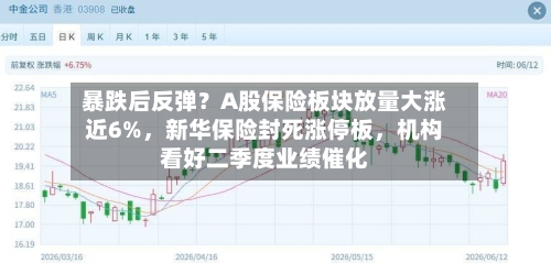 暴跌后反弹?A股保险板块放量大涨近6%,新华保险封死涨停板,机构看好二季度业绩催化